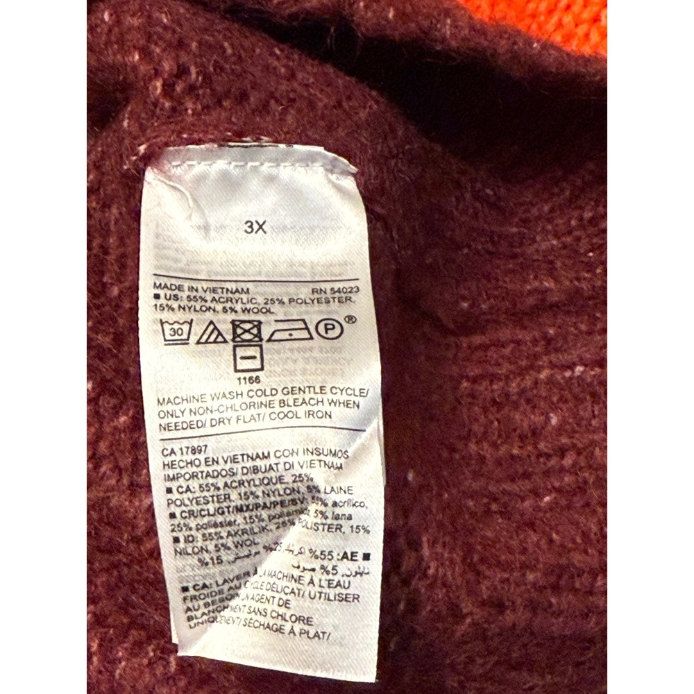 Old Navy Striped Multicolor Sweater 3X Cozy Knit Long Sleeve Crew Neck - Picture 4 of 4